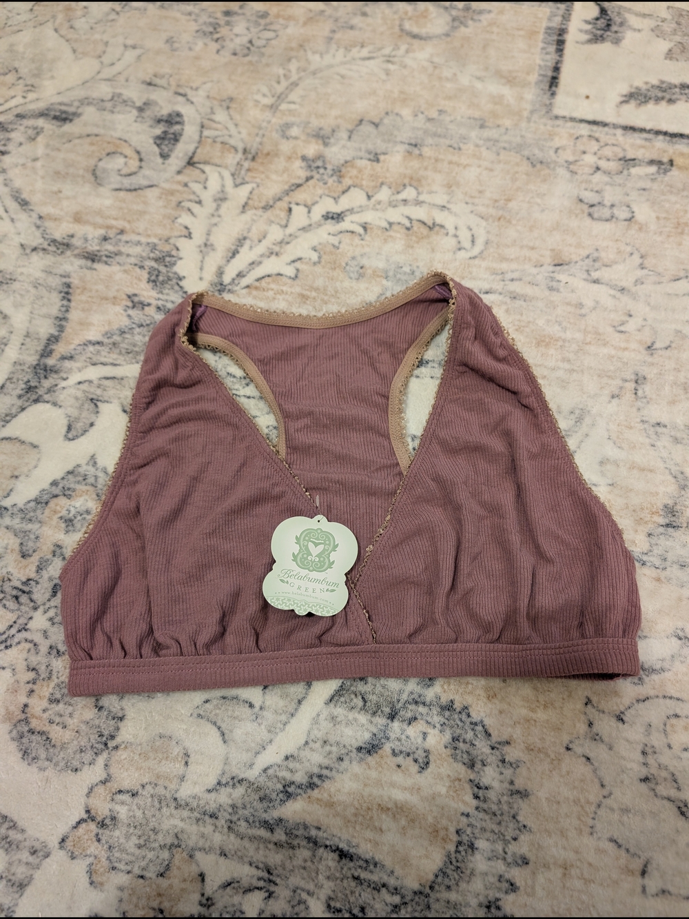 Belabumbum Bamboo Fillgree Sleep Bralette - Plum, M